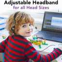 Maxell HP101 Type-C Lightweight Headphones, Built-in Microphone, Adjustable Headband, 6 Foot Cord, 197236, Black