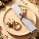 WILLBOND 6 Pcs Straw Bunny Easter Spring Napkin Rings Purple Green and Pink Easter Eggs Napkin Ring Holder Rattan Farmhouse Tissue Rings for Table Decor Dinner Party Settings