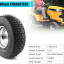 13x5.00-6 Tire and Wheel, Set of 2 Rubber Pneumatic Riding Lawn Mower Tires, Heavy Duty Lawn Mower Wheels with 3/4" Bushings and 6.6" Centered Hub, Tractor & Lawnmower Tires