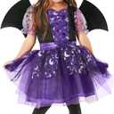 Morph Kids Bat Costume - Girls Halloween Costume for Little Girls (Small) 4-6 Y