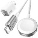 2026 5W Fast Charging for Apple Watch Charger, Upgraded USB C 35W Foldable Charger for iPhone iWatch, Magnetic Braided Charging Cable for Ultra 3/Ultra 2/Series 11/10/9/8/7/SE 2-3.3FT