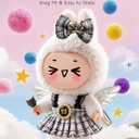 6 x Clothes for LABUBU 6.7inch (17cm) Doll, Cute Outfit Small Dress and Hairpin, Dress Up, Accessories (No Doll) (Black/White)