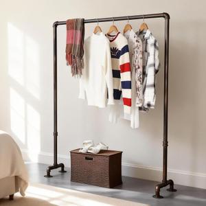 Industrial Pipe Clothing Rack 59in,Clothes Racks for Hanging Clothes,Heavy Duty Garment Display Rack