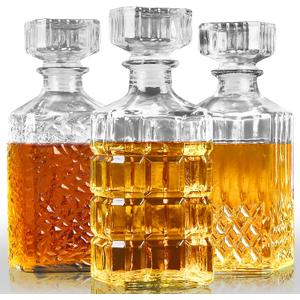 3PCS Whiskey Decanters, 33.8oz Liquor Decanter Set for Men Glass Decanters for Liquor, Bottles for Alcohol, Presents for Dad, Tequila Decanters Creative Presents for Man, Home Bar Decorations