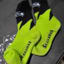 For Bare Feet NFL Unisex Kids Black Wave Crew Sock Nfl Youth, One Size