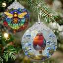 American Robin Stained Glass Orament - Christmas Ornament - Christmas Decorations for Tree - Holiday Present ldeas - Gift Exchange