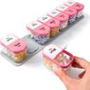 Extra Large Pill Organizer Weekly Pill Box 7 Day AM PM for Big Vitamins & Supplements, Large Capacity Medication Dispenser with 7 Detachable Compartments, XL Pill Organizer 2 Times a Day