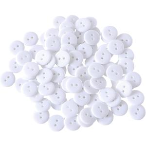 5 x Colorful Resin Sewing Buttons, 9mm Round, 400 Pieces, Assorted Colors, 2-Hole Design for DIY Crafts (White-400pcs)