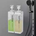 Clear Soap Dispenser - (2 Pack, 17 Oz) ABS+PET Square Bottle, Wall/Desktop Plastic Hand Soap Dispenser, Leak-Proof Pump Bottle Dispenser for Home & Commercial Use,White