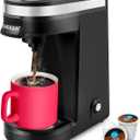 CHULUX Single Serve Coffee Maker for K Capsule and Ground Coffee, Single Cup Coffee Machine, Black
