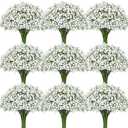 50 Pcs Babys Breath Artificial Flowers, Baby Breath Flowers Artificial Bulk, Real Touch White Fake Flowers, Faux Babies Breath Gypsophila for Wedding Home Decor Floral Arrangement