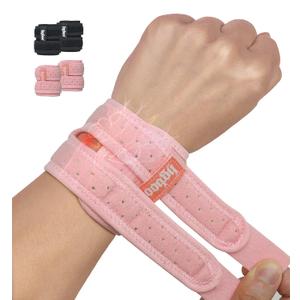 2-Pack TFCC Wrist Brace Support for Ulnar Pain, Carpal Tunnel & Tendinitis Relief, Dual Adjustable Straps Wrist Wrap, Breathable Comfortable Wrist Brace for Sports, Work & Daily Use (Pink)