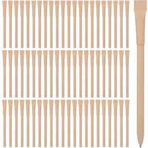 100pcs Paper Pens with Black Ink - Eco-Friendly Recyclable Cardboard Barrel Pens, Bullet Tip 1.0mm for Smooth Writing, Office School Supplies