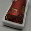 Hewory Christmas Hurricane Candle Holders: Red Gold Reindeer Christmas Decor Set of 2, Glass Candle Holder for Table Centerpiece Mantel Window Kitchen Living Room