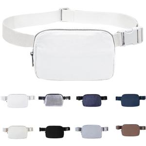 Fanny Packs for Women Men, Waterproof Cross Body Belt Bag with Adjustable Strap, Fashion Waist Packs Crossbody Bagsfor Workout Running Traveling HikingWhite