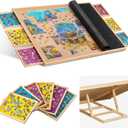 Becko US 2000-pc Tilting Jigsaw Puzzle Board with 6 Colored Drawers & Cover, Jigsaw Puzzle Table with Built-in Stand, 5 Angle Adjustments, Puzzle Storage for Adults, with Flannel Tabletop