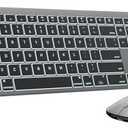 SABLUTE Bluetooth Keyboard and Mouse for Mac — 7-Color Backlit, Multi-Device, Rechargeable, Full-Size Wireless Keyboard Mouse Combo with Quiet Scissor-Switch Keys & Tilt Legs for Mac (Space Gray)