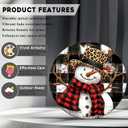 Round Metal Sign Snowman Festive Tin Art Farmhouse Wall Decor for Home Cafe Bar Office 12 * 12inch