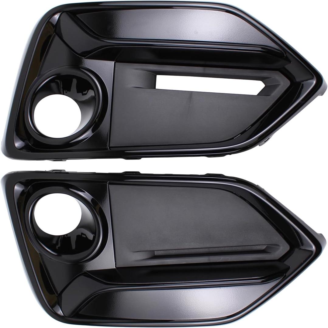 ApplianPar Front Driver and Passenger Side Fog Light Cover Bumper Trim for Honda Civic Hatchback 2020-2021