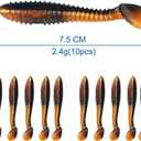 3 x Soft Plastic Swimbaits 10pcs 3", Paddle Tail for Fishing Bass Lures (Brwon)