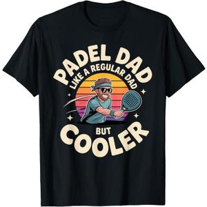 Cool Padel Art for Dad Father Men Padel Lover Padel Player T-Shirt, M, Black