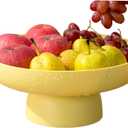 Onefitow Fruit bowl Fruit Basket for Kitchen Countertop Kitchen Storage Baskets Stand Organization, Decor Centerpiece Counter or Dining Room Tables (Yellow)