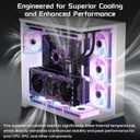7PCS ARGB Fan- 4 Forward Fans +3 Reverse Fans28 LED,120mm 4pin PWM Silent Computer Case Cooler Fan,Up to 1,500RPM PC Cooling,White