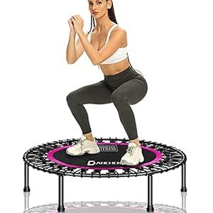 DARCHEN 450 lbs Mini Trampoline for Adults, Indoor Small Rebounder Exercise Trampoline for Workout Fitness for Quiet and Safely Cushioned Bounce, [40 Inch]