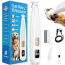 Dog Paw Trimmer with LED Light, 35dB Low Noise Precision Pet Paw Trimmer for Dogs Cats Grooming Clippers, 2 Speed Safety Electric Paw Hair Trimmer for Paws, Ears, Rump, Face, Eyes (White)