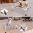 Kuntrust Elevated Outdoor Dog Bed Updated Raised Pet Cot Cooling Puppy Bed Lifted Dog Bed for Small Pets|Indoor Detachable Raised Dog Bed with Non-Slip Feet,Double-layer Cloth(S)