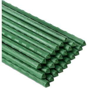 FORUP Garden Stakes, 25 Pack Steel Plant Stakes with Plastic Coating for Climbing Plants, Tomato Eggplant Bean Support, Rust-Resistant Outdoor Garden Stakes (58 Inch)