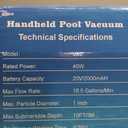 Cordless Pool Vacuum with Telescopic Pole, 18.5 GPM Powerful Suction, 1.5H Supercharge Technology, Handheld Pool Vacuum Cleaner for Above Ground/Inground Pools, Hot Tubs, Blue