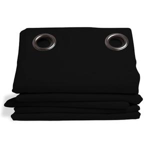 Moondream, Solid Color 100% Blackout Curtain for Bedroom, Blackout Fabric, Solid Light Block for Window, Sliding Doors, Grommet, 55" W x 84" L, Black (Deep Black MC710), 2 Panel, 55"W x 84"L (Pack of 2)