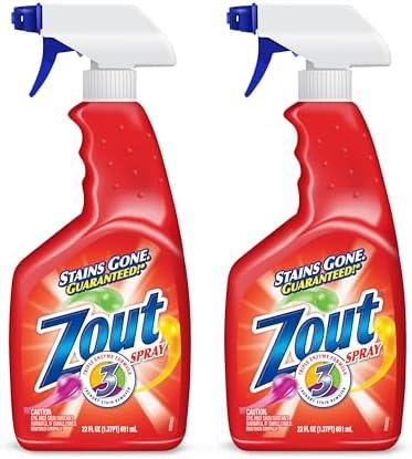 Zout Laundry Stain Remover Spray, Triple Enzyme Formula Removes the Toughest Stains, Made in the USA, 22 Ounce Bottles, 2-Pack
