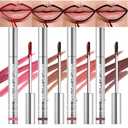 4Pcs Peel Off Lip Liner Stain Set - Long-Lasting, Smudge-Proof, Waterproof Nude Matte Lip Tint, Non-Fading Peel Off Lip Color, Effortless Precision & Full Coverage, 24H Color Hold (1 Count (Pack of 4))