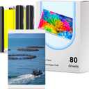 Compatible with Liene Amber M100/M200/M110/M210 4x6" Photo Printer 2 Ink Cartridges & 80 Sheets Photo Paper Refill, Only for Liene DHP512/DHP513/DHP514/DHP515 Printer, for Framing, Display & Memories