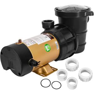 XtremepowerUS 2-Speed Variable Pool Pump 1.5 HP Swimming Pool Pump High-Flow Above-Ground Pump Large Strainer w/ 1.5" Slip On Fitting Set
