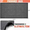 MYFAMIREA Commercial Floor Mat 3' x 10' Extra Large Front Door Industrial Rug Heavy Duty Brush Step Entrance Mat Weather Utility Rug with Non Slip Rubber Backing Low Profile for Entryway, Charcoal Grey