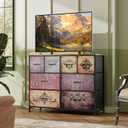 WLIVE Dresser for Bedroom with 8 Drawers, Wide Fabric Dresser for Storage and Organization, Bedroom Dressers, Chest of Drawers for Living Room, Closet, Hallway, Pattern