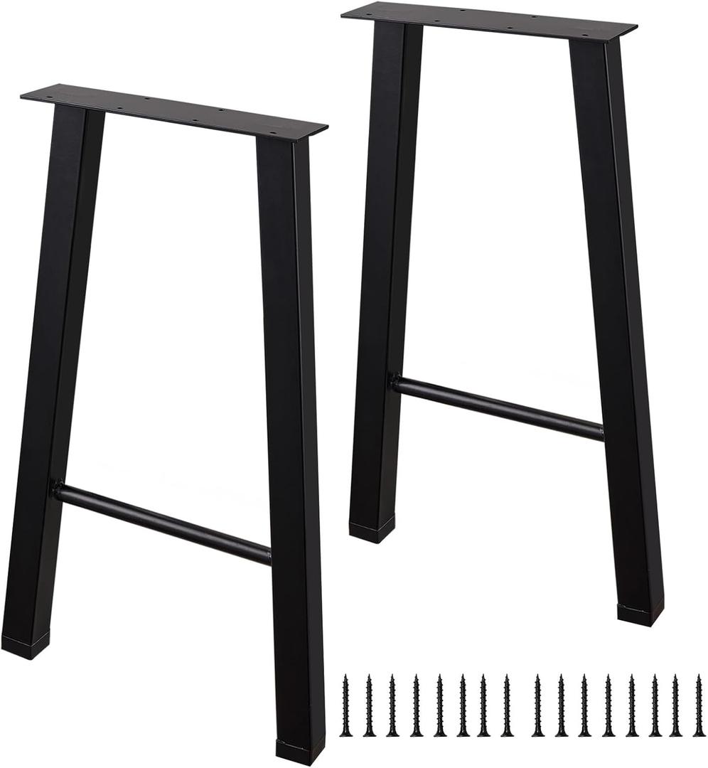 22 Inch Metal Coffee Table Legs Bench Legs Heavy Duty Table Legs DIY Project for Coffee Table, Workbench, Black, Set of 2