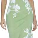 Bodycon Dresses for Women Floral Off Shoulder Fishtail Cocktail Dress 2026 Summer Midi Prom Dresses for Wedding Guest (Green, S)