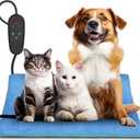 Pet Heating Pad Temperature Adjustment Anti-bite Puppy with Timer Cat Heating Pad Indoor Waterproof Pet Warming Pad Electric Heated Bed Mat Dog (XL: 35.5'' x 23.6'', Blue)