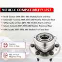 513277 (Pair) Front or Rear Wheel Bearing and Hub for Buick Enclave 2008-2017, for Chevy Traverse 2009-2017, for GMC Acadia 2007-2016, for Saturn Outlook 2007-2010, 6 Lugs w/ABS
