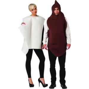Rasta Imposta Poop and Toilet Paper 2 Piece Couples Costume Mens Womens Adult