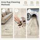 3x5 Rug, Small Area Rug for Kitchen, Entryway, Machine Washable Non-Slip Throw Rug, Vintage Carpet for Nursery Coffee Table Beige