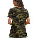WEESO Floral Tops for Women Casual T Shirts Short Sleeve V Neck Outfits Baggy Shirts for Women, XL