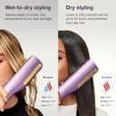 Shark SilkiPro Straight | Wet-to-Dry Hair Straightener + Rapid Blow Dryer | 3 Interchangeable Combs | Ultra-Fast Drying | No Heat Damage | for All Hair Types | Rose Petal | HT400PK