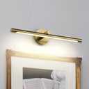 JUSHENG LED Picture Light for Paintings Gold Hard-Wired Connection Gallery Lighting Fixtures Dimmable Modern LED Picture Lights Artwork Display Lighting 24.21'' Inch 12W 3000K Warm White (24.21" Inch 3000K dimmable, Hard-wired Brass)