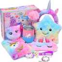 Tacobear Unicorns Gifts for Girls Kids Toys 6 7 8 9 10 Years Old with Star Light Up Pillow Stationery Plush Diary with Lock Headband Water Bottle Teen Girl Birthday Christmas Unicorn Toy (Unicorn 1)
