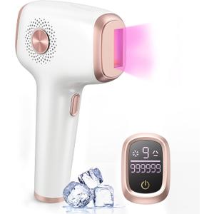 INNZA IPL Hair Removal with Ice Cooling Care Function for Women Permanent,999,999 Flashes Painless IPL Hair Remover, Hair Removal Device for Armpits Legs Arms Bikini Line (Rose Gold-2)
